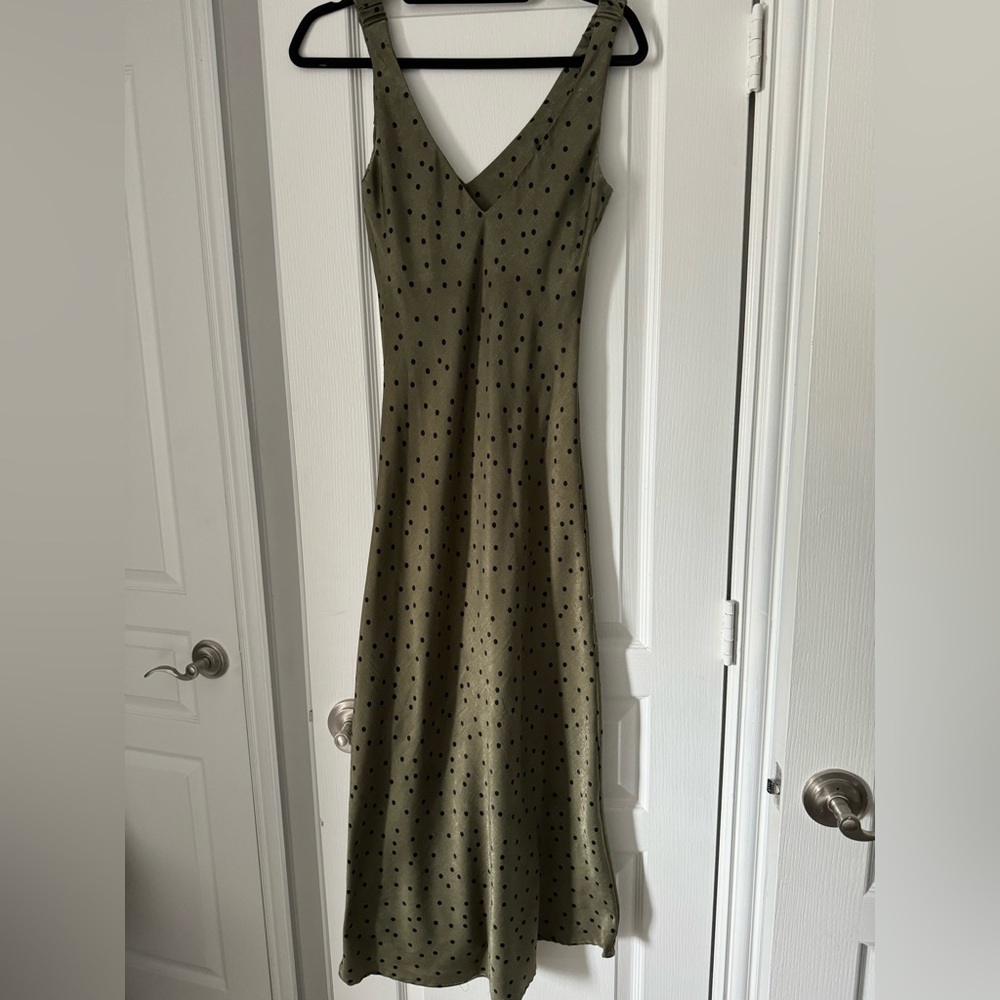 Zara Polka Dot Slip Dress - XAS - green and black - Picture 1 of 4